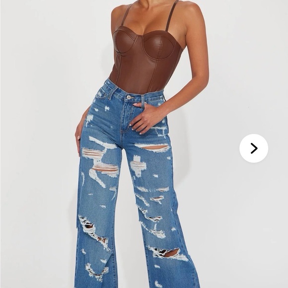 Distressed Blue Denim Jeans - Picture 2 of 5